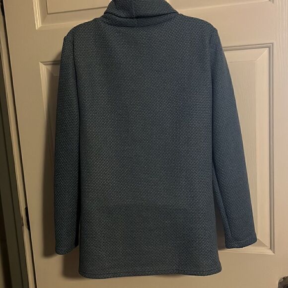 High Neck Asymmetric Button Pullover Sweater - Picture 4 of 4